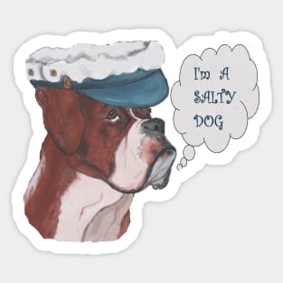 Boxer Dog : SALTY DOG Sticker